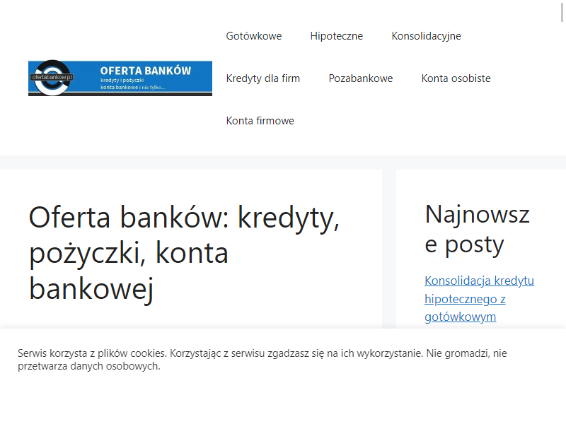 Oferta banków porównanie. Ofertabankow.pl